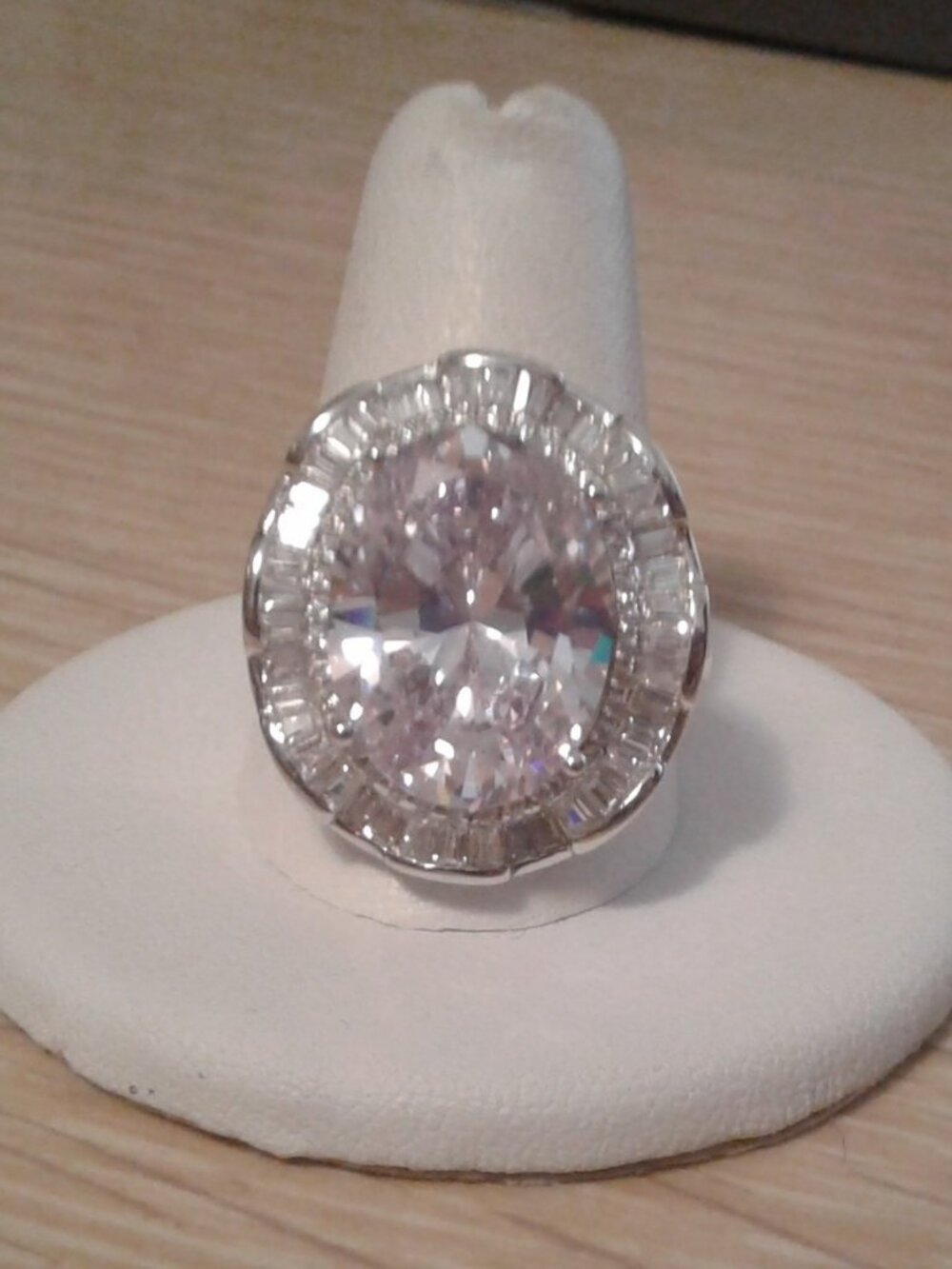 BJH948 Bella Luce CZ Platinum Plated Halo Design Cocktail Ring 16.65ctw. Size 10